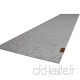 MIQIO® Design - Chemin de Table - Feutre et Cuir - 150 x 40 cm - Lavable Gris Chiné - B07KCFSC1F